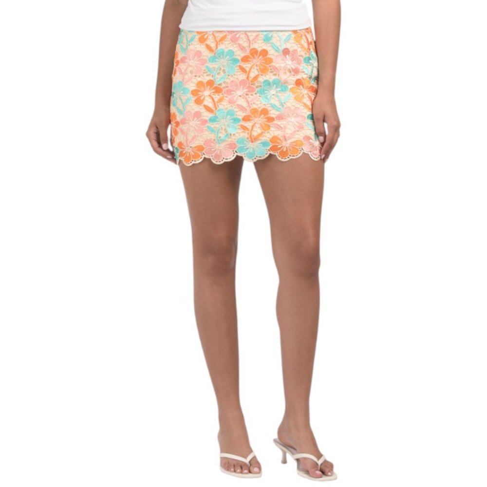 ENDLESS ROSE Rhinestone Lace Skirt - Picture 3 of 5